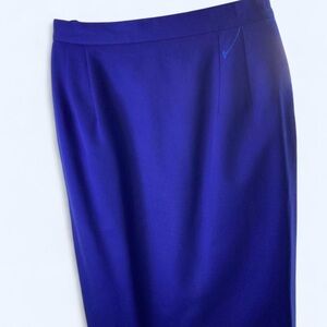 Blue pencil skirt with a touch of elegance wool 10 Harve Bernard